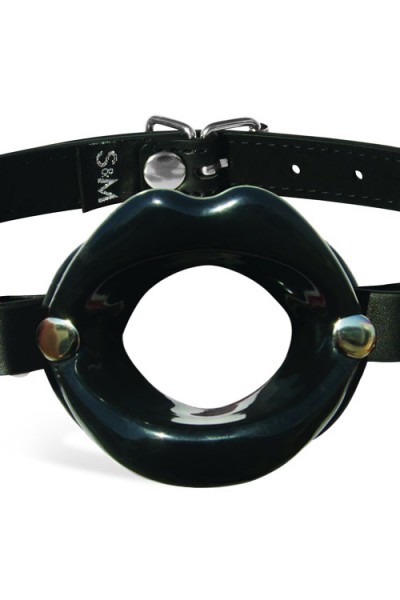 Sex & Mischief Vegan Leather & Silicone Lips Open-Mouth Gag
