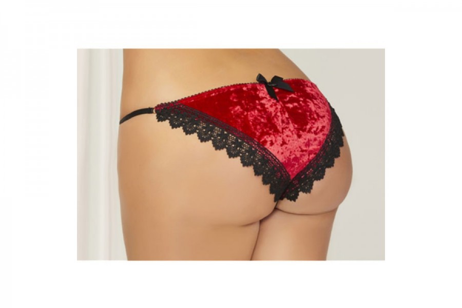 STM 10821X Crushed Velvet Panty Queen