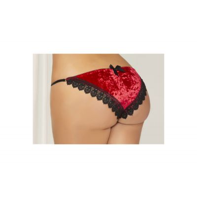 STM 10821X Crushed Velvet Panty Queen