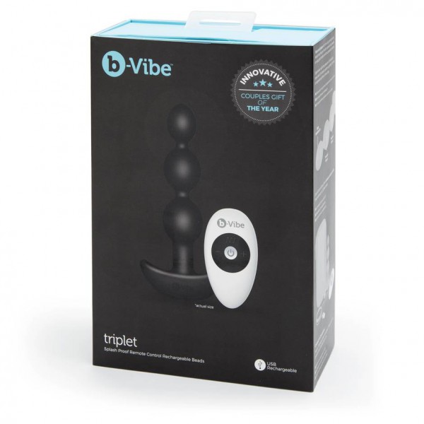 b-Vibe Triplet Rechargeable Remote Control Vibrating Anal Beads