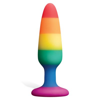 nsnovelties 4 3 Rainbow Silicone Butt Plug