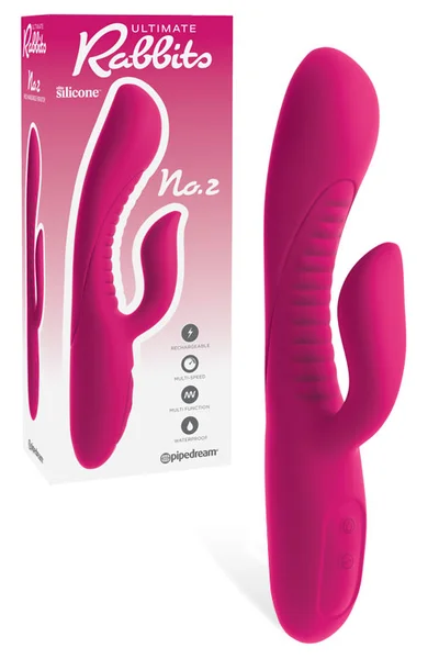 Pipedream Partially Ribbed Silicone 8.75" G-Spot Rabbit Vibrator — image 5 of 8