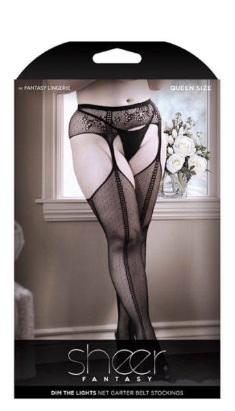 Dim the Lights Net Garter Belt Stockings