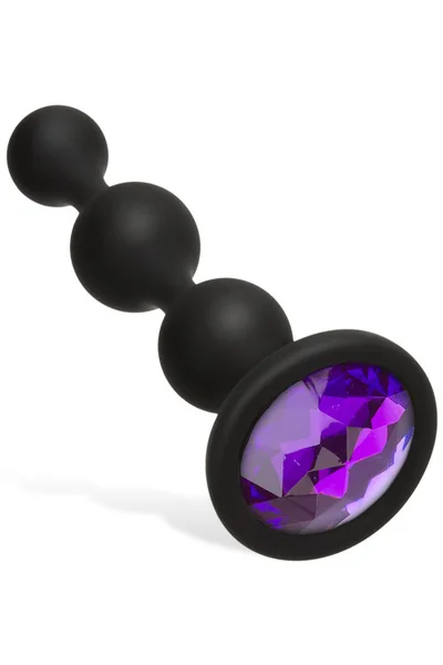 Doc Johnson 4" Wearable Silicone Anal Beads with Crystal Base — image 6 of 8