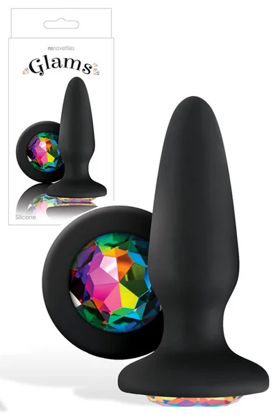 nsnovelties 4" Butt Plug with Rainbow Gem Base — image 5 of 12