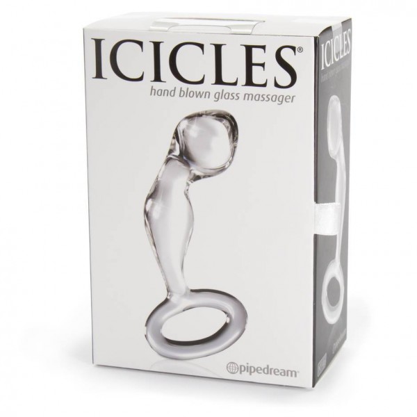 Icicles No 46 Curved P-Spot Glass Butt Plug