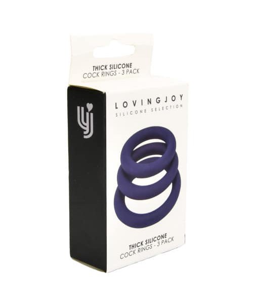 Loving Joy Thick Silicone Cock Rings 3 Pack