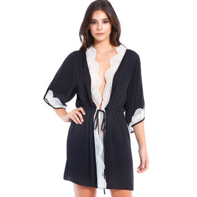 iCollection Dreamy Charms Satin Lace Robe