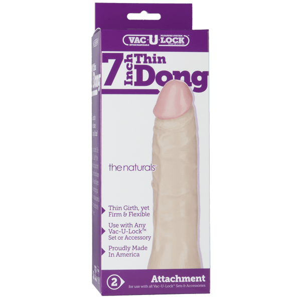 Doc Johnson Vac-U-Lock 7 Inch Thin Realistic Dong