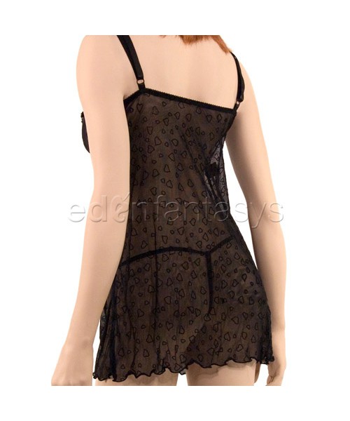 Mesh chemise with g-string