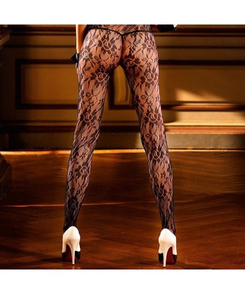 Flowery lace bodystocking