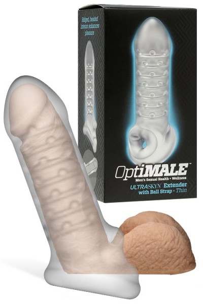 Doc Johnson Thin 6" Textured Penis Extension with Ball Strap