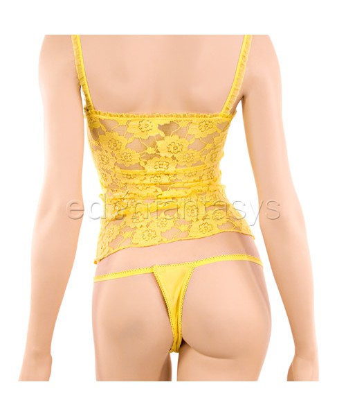 Lace up cami and thong set
