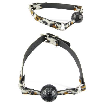 Berlin Baby Leopard Print Faux Fur 1 Ball Gag