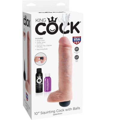 King Cock 10 in Squirting Cock w Balls