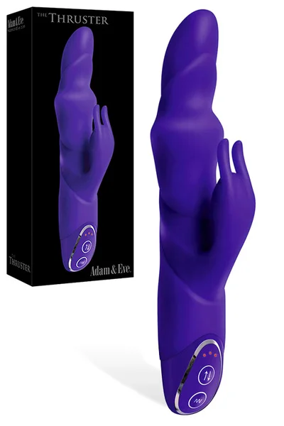 Adam and Eve Thrusting 10" Sculpted Silicone Rabbit Vibrator — image 6 of 23