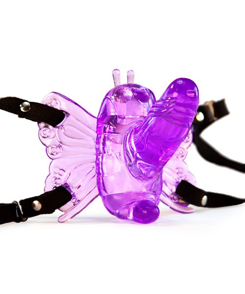 Remote control butterfly strap-on vibrator
