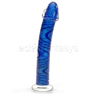 Dichroic rainbow G spot glass dildo