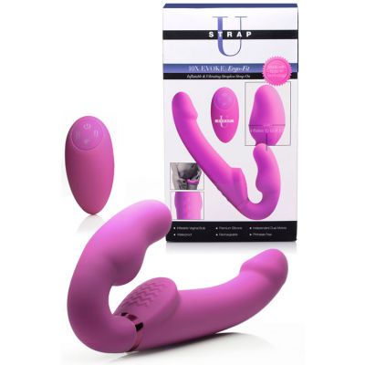 Strap U Inflatable Vibrating 9 5 Silicone Strapless Strap On With Remote