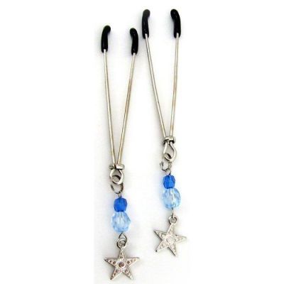 Tweezer With Beads Star Charm Blue