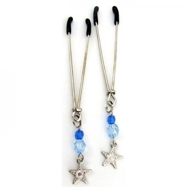 Tweezer With Beads & Star Charm Blue