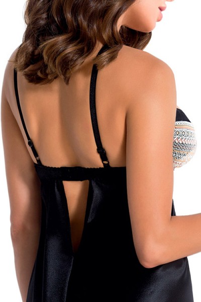 Casmir Demi Gold Silky Babydoll with Lace Bust Overlay