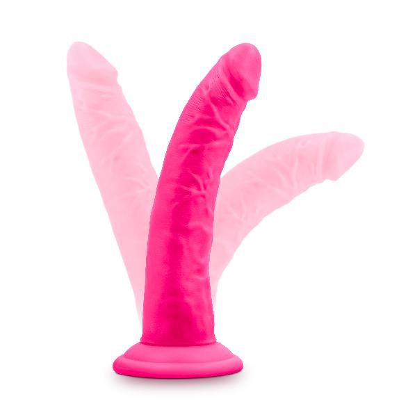 Neo Elite 7.5in Silicone Dual Density Cock Neon Pink — image 6 of 6