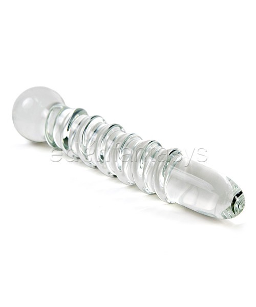 Swirl rib glass dildo probe