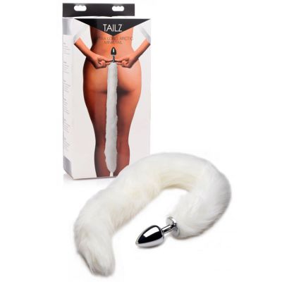 Tailz 3 25 Metal Anal Plug with Extra Long Arctic Mink Tail