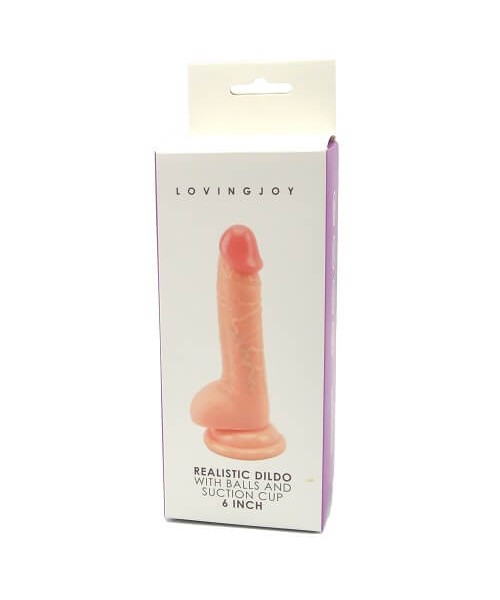 Loving Joy Realistic Dildo with Balls and Suction Cup 6 inch