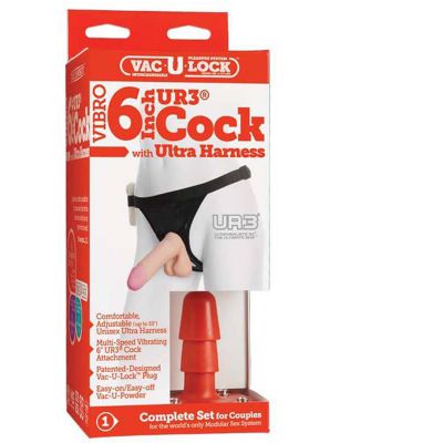 Ultra Harness 2 and Plug Vac U Loc 6 in Vibrating Cock UR3 Set 3