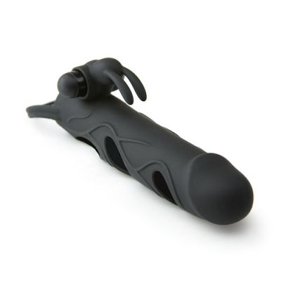 Silicone extension with vibrating bunny