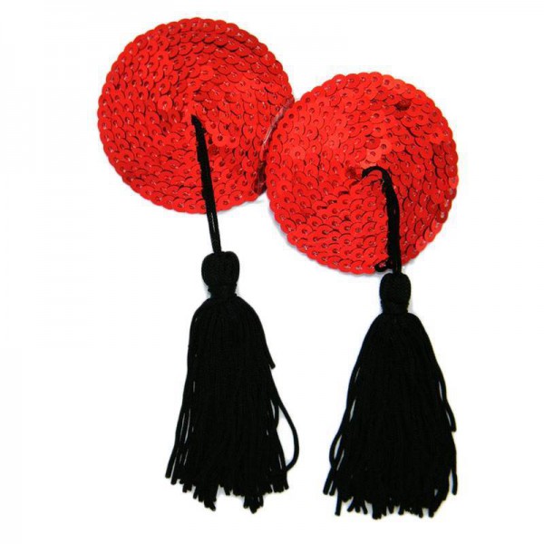 Sequin Nipple Pasties with Tassels - One Size Fits All — image 3 of 5