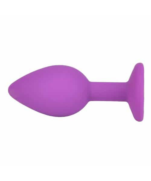 Loving Joy Jewelled Silicone Butt Plug Purple -Small
