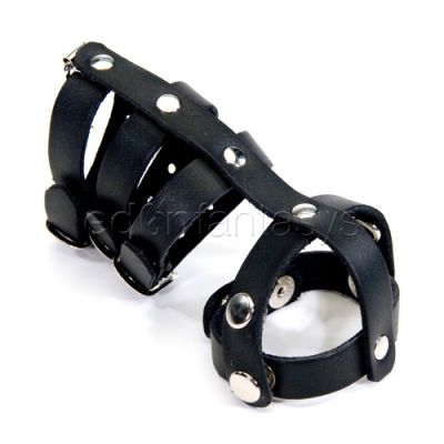 Leather cock ball device