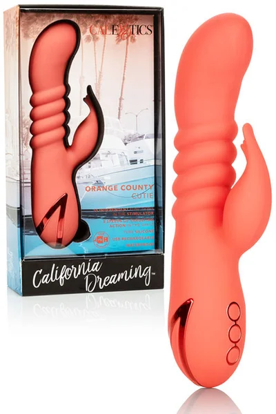 California Exotic Thrusting Ribbed Silicone 7.9" Rabbit Vibrator — image 13 of 18