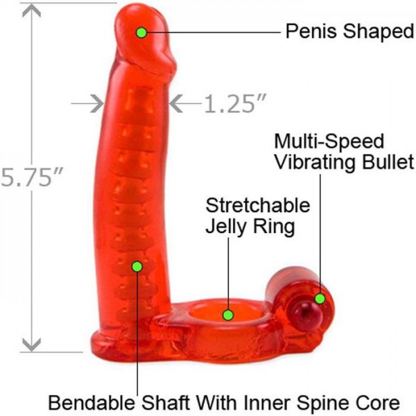 Double penetrator cock ring