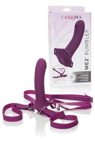 California Exotic Dual Motor Textured Silicone 6.5" Strap-On — image 7 of 18
