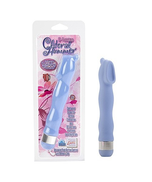 10 Function Waterproof Clitoral Hummer - Blue