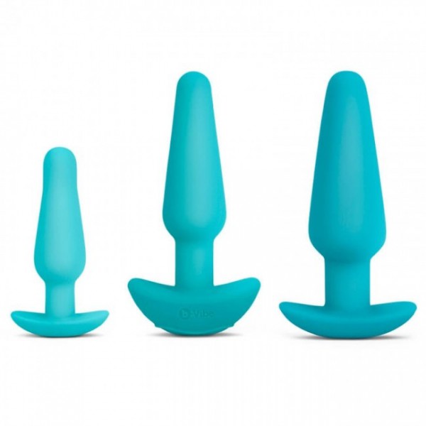 B-Vibe Anal Education Silicone Butt Plugs & Douche Set (7 Pce)