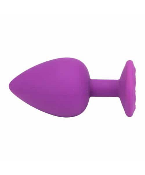 Loving Joy Jewelled Silicone Butt Plug Purple -Large