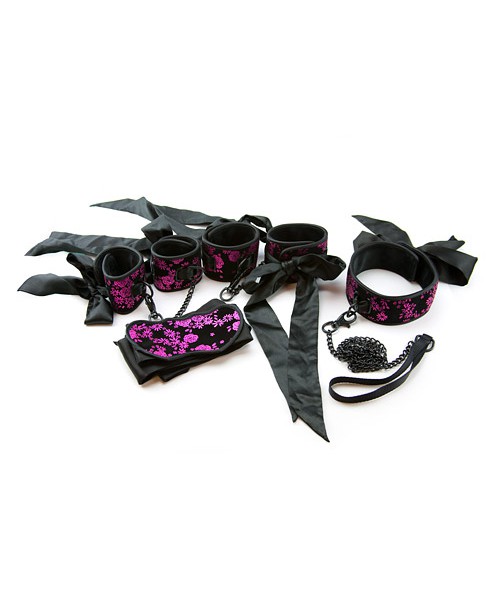 Satin and brocade fetish set