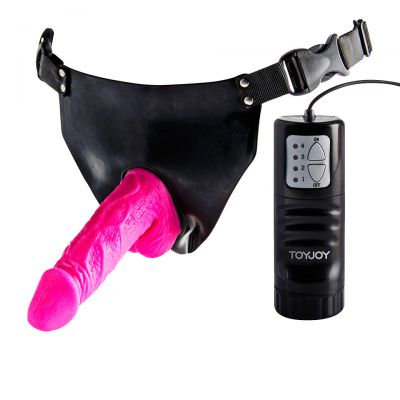 Toy Joy Pink Powergirl Strap On Vibrating Dong 2 x AA