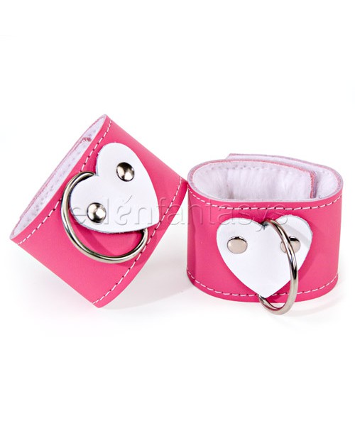 Pink heart wrist restraints