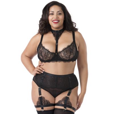 Lovehoney Plus Size Midnight Mirage Black Lace Bra Set