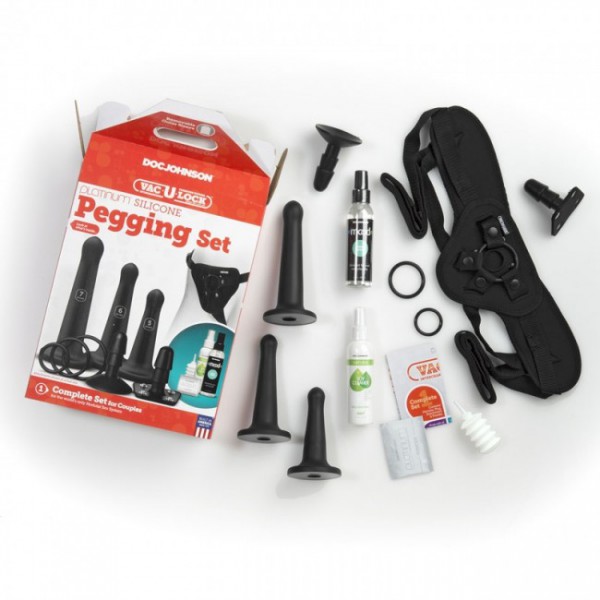 Vac-U-Lock Premium Silicone Pegging Set (Black)