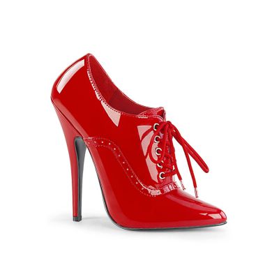 Devious Domina 6 Red Oxford Lace Up Pump