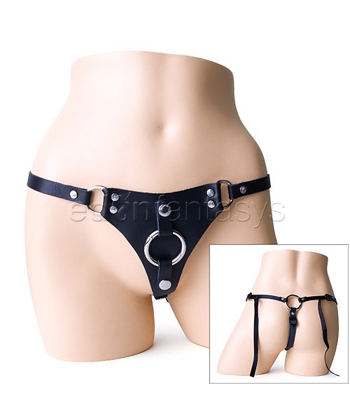 Simply sexy leather strap-on