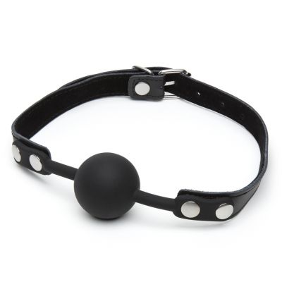 Bondage Boutique Faux Leather Medium Silicone Ball Gag