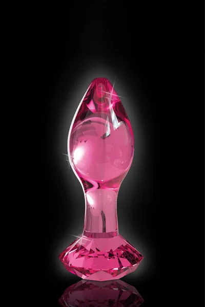 Pipedream 3.6" Icicles Pink Glass Butt Plug with Round Cut Base — image 6 of 9